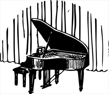 Free Piano In Front Of Curtain Clipart   Free Clipart Graphics Images