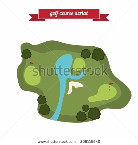 Golf Course Aerial  Flat Style Design   Vector   Stock Vector