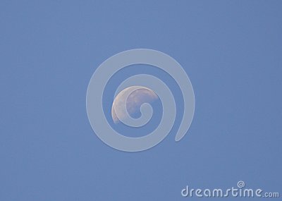 Half Moon In A Clear Blue Sky 