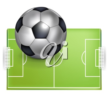 Iclipart   Clip Art Illustration Of A Soccer Pitch And Soccer Ball