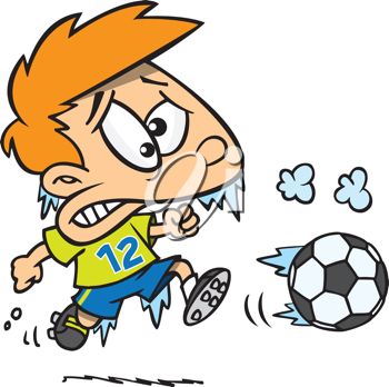 Iclipart   Royalty Free Clipart Image Of A Boy Playing Soccer In The
