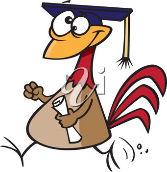 Iclipart   Royalty Free Clipart Image Of A Graduating Chicken