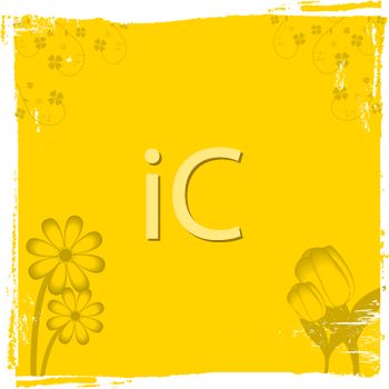 Iclipart   Royalty Free Clipart Image Of A Vintage Yellow Floral