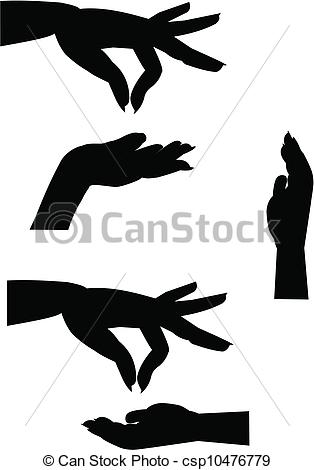Illustration Of Female Hand Silhouettes   Female Hands In Silhouette