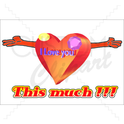 Love You   This Much     3d Heart With Open Animated Hands  3d I Love    