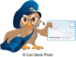 Owl Postman Brought A Letter Illustration In Vector Format