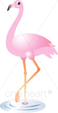 Pink Flamingo Clipart   Beach Wedding Clipart
