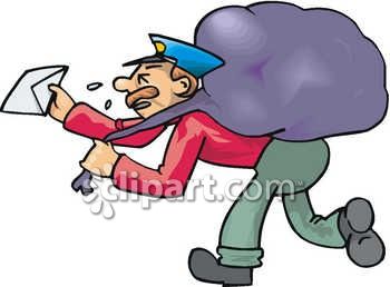 Postman Carrying A Large Bag Of Mail   Royalty Free Clip Art Image