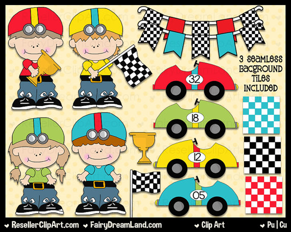 Race Car Clip Art   Commercial Use Digital Image Clipart   Instant
