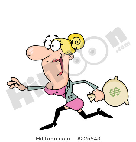 Royalty Free  Rf  Clipart Illustration Of A Happy Blond Woman Running