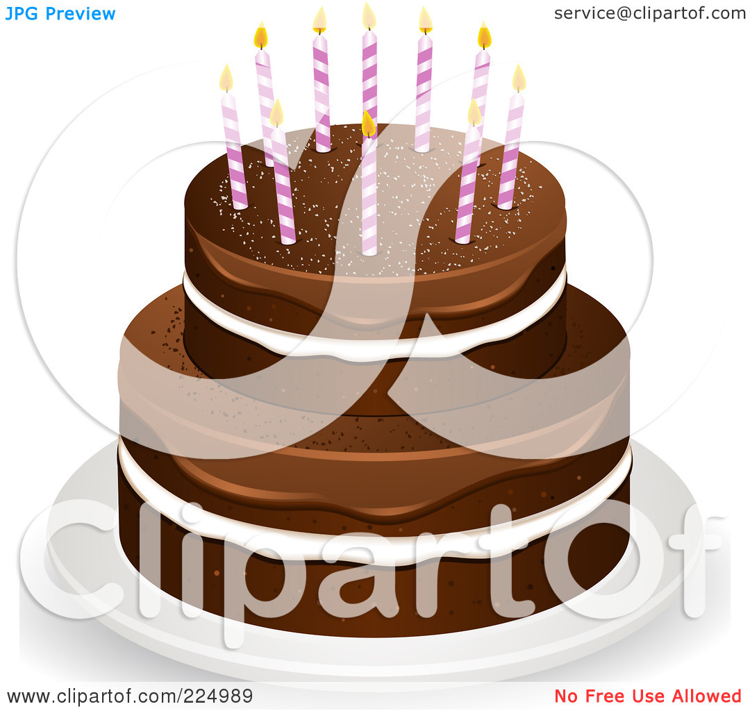 Royalty Free  Rf  Clipart Illustration Of A Layered Chocolate Cake