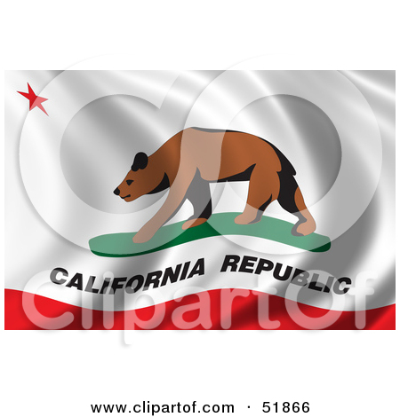 Royalty Free  Rf  Clipart Illustration Of A Wavy California State Flag