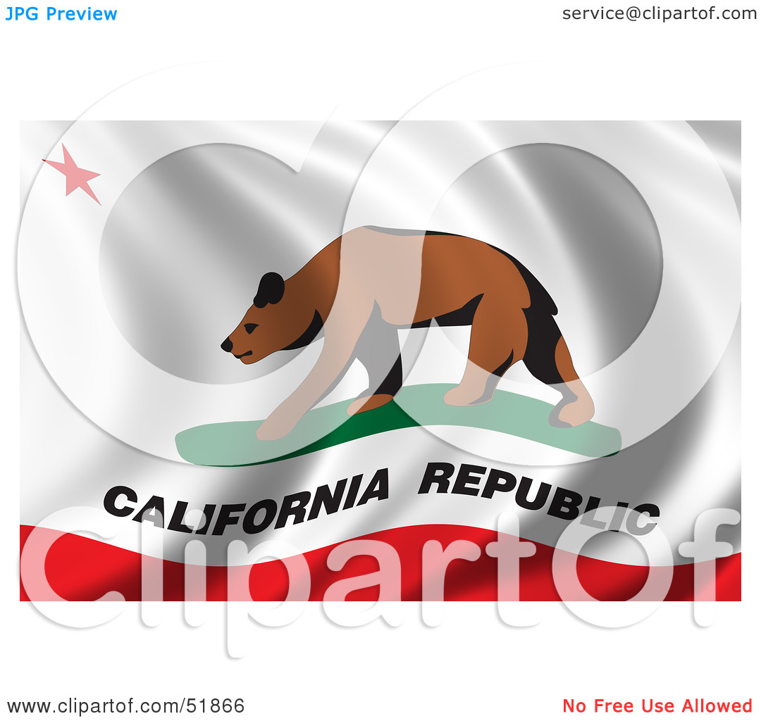 Royalty Free  Rf  Clipart Illustration Of A Wavy California State Flag