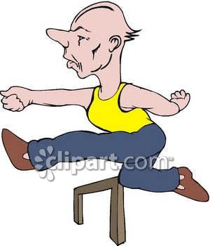 Runner Jumping Over The Hurdles   Royalty Free Clipart Picture