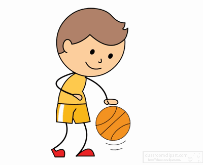 Sports Animated Clipart  Boy Bouncing Basketball Animated