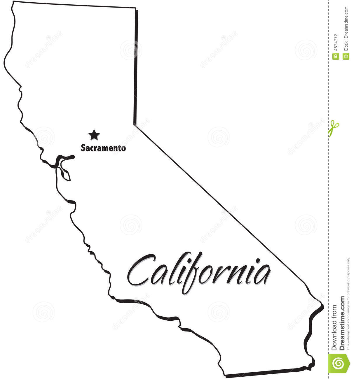 State Of California Outline Stock Photography   Image  4674772