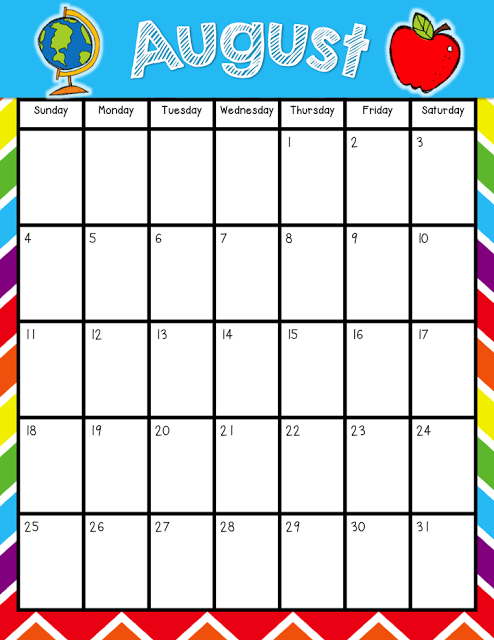 Teacher Laura  Printable Calendar Freebie 2013 2014
