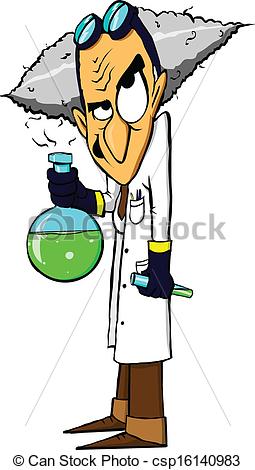 Vector Of Evil Mad Scientist   Cartoon Of Evil Mad Scientist Character    