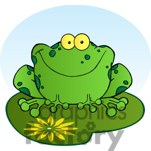102493 Cartoon Clipart Happy Frog Cartoon Character
