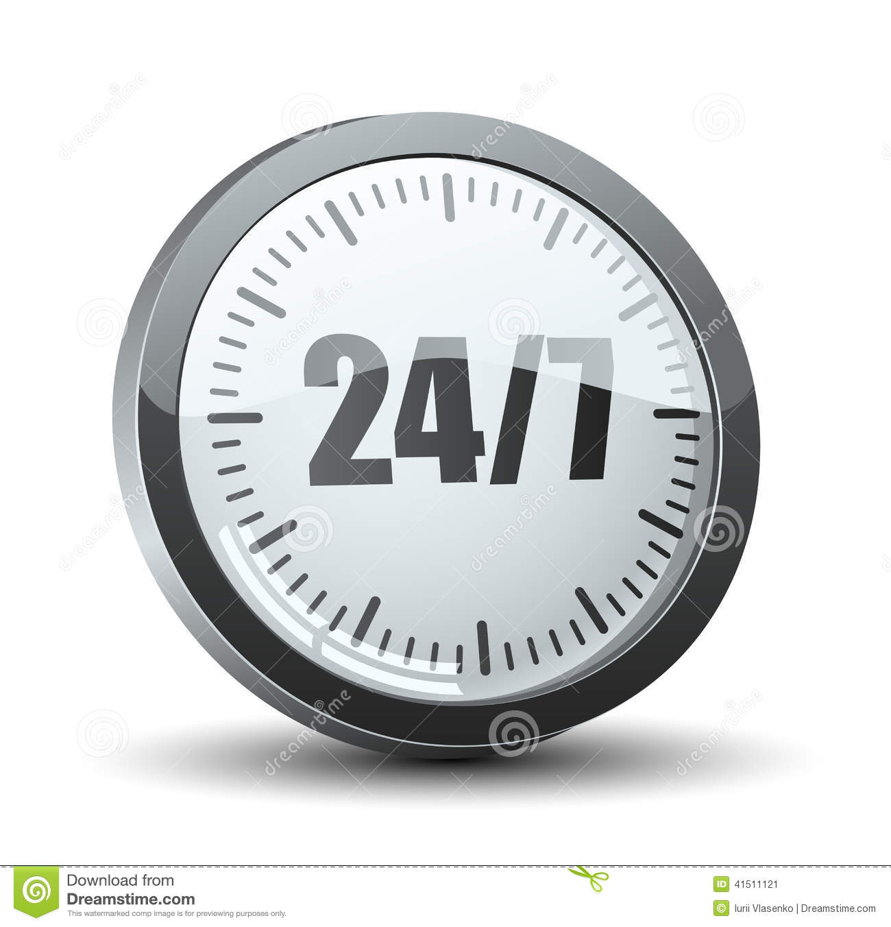 24 7 Service Delivery Button Icon Stock Vector   Image  41511121
