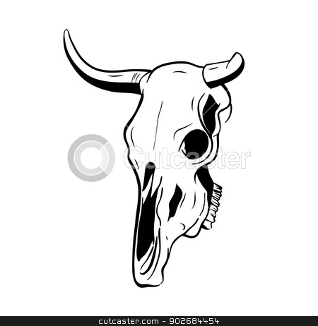 Animal Skull Stock Vector Clipart Skull Of The Bull Isolated On The