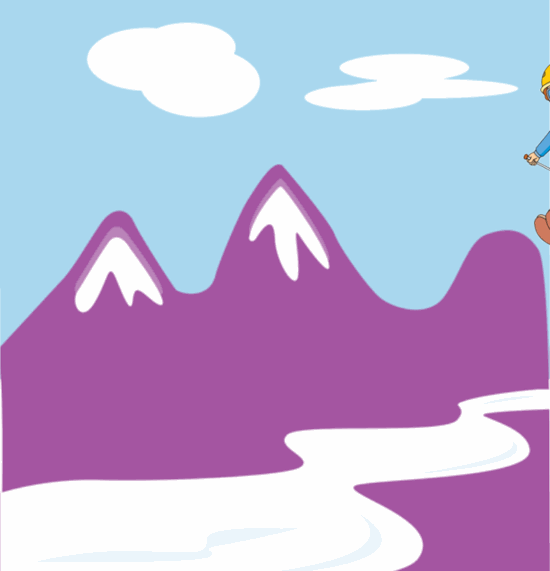 Clipart  Skiing Down Mountain Animation 5c   Classroom Clipart