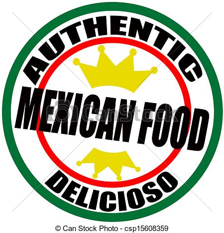 Clipart Vector Of Mexican Food   Stamp With Text Mexican Food Inside