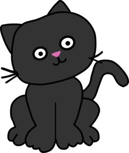 Cute Kitten Clipart Black Cat With Tilted Head Md