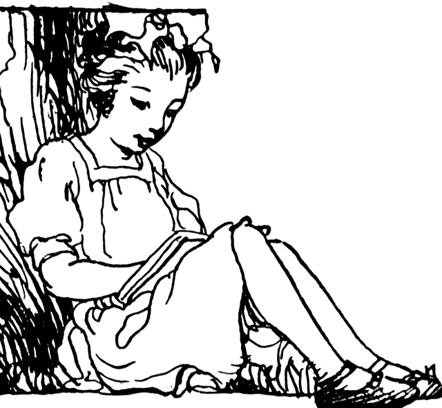 Girl Reading   Clipart Etc