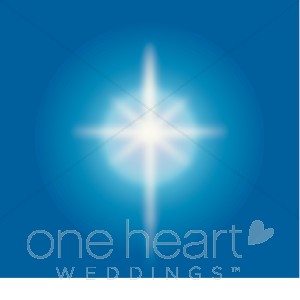 Glowing White Star On Blue Background Clipart