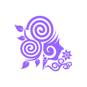 Graphic Design Of Flower Clipart   Purple Swirl Flower Girl With White