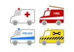 Illustrated Emergency Services Vans Medical Emergency Services Paper