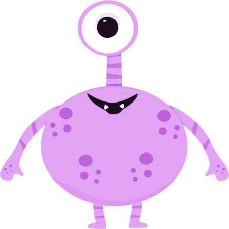 One Eyed Monster Clip Art Image   One Eyed Purple Monster With Stripes    