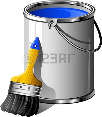 Paint Bucket Clip Art 7938104 Bucket Of Paint And Paintbrush Over