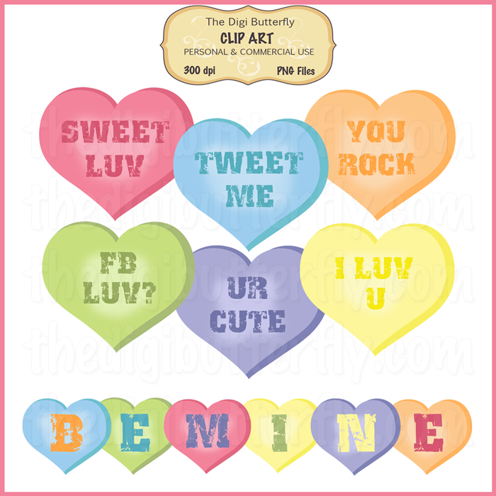 Photos   Romantic Valentine Candy Hearts Clipart Pictures Shake The