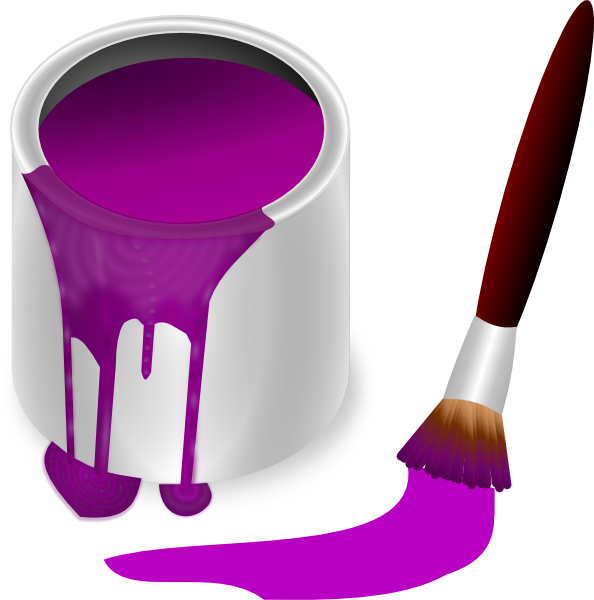 Purple Paint With Paint Brush Clip Art At Clker Com   Vector Clip Art