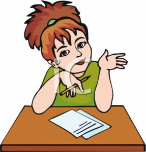 School Clipart Of A Girl Sitting At Her Desk Waving