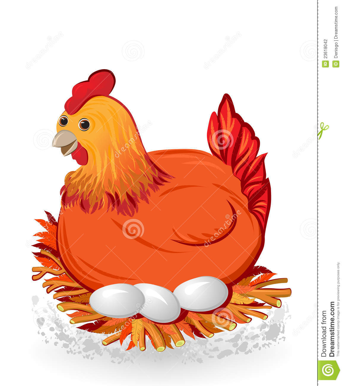 Sitting Chicken With Eggs Stock Photography   Image  23618042
