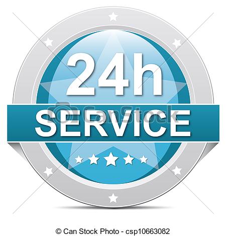 Stock Illustration Of 24 Hours Service   Blue 24 Hours 7 Days Service