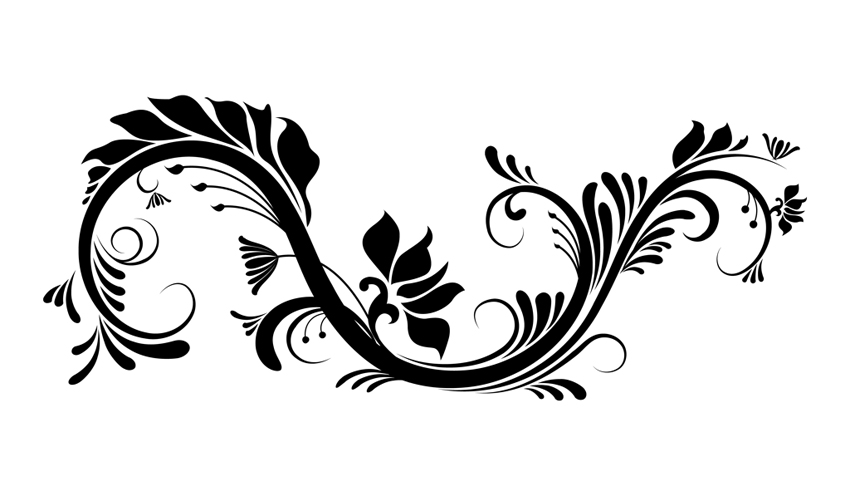 Swirl And Flowers Vector Graphic