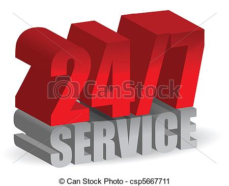 Vector   24 7 Service   Stock Illustration Royalty Free Illustrations