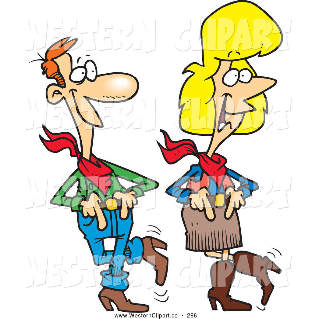     Vector Western Clip Art Of A Happy Couple Line Dancing By Ron Leishman