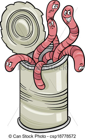 Vectors Illustration Of Can Of Worms Saying Cartoon   Cartoon Humor