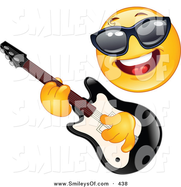 Ayellow Emoticon Rock Star Smiley Face Clip Art Yayayoyo