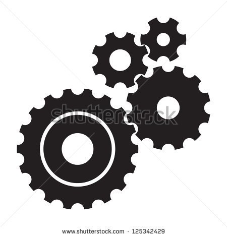 Black Cogs  Gears  On White Background   Stock Vector