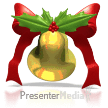 Christmas Holly And Gold Bell Ringing Powerpoint Animation