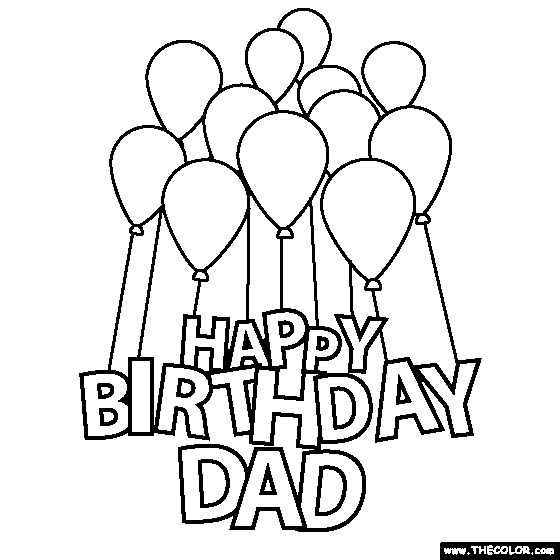 Happy Birthday Dad Coloring   Clipart Panda   Free Clipart Images