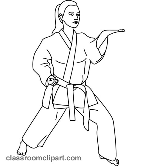 Karate Clipart   Karate Outline 11a   Classroom Clipart
