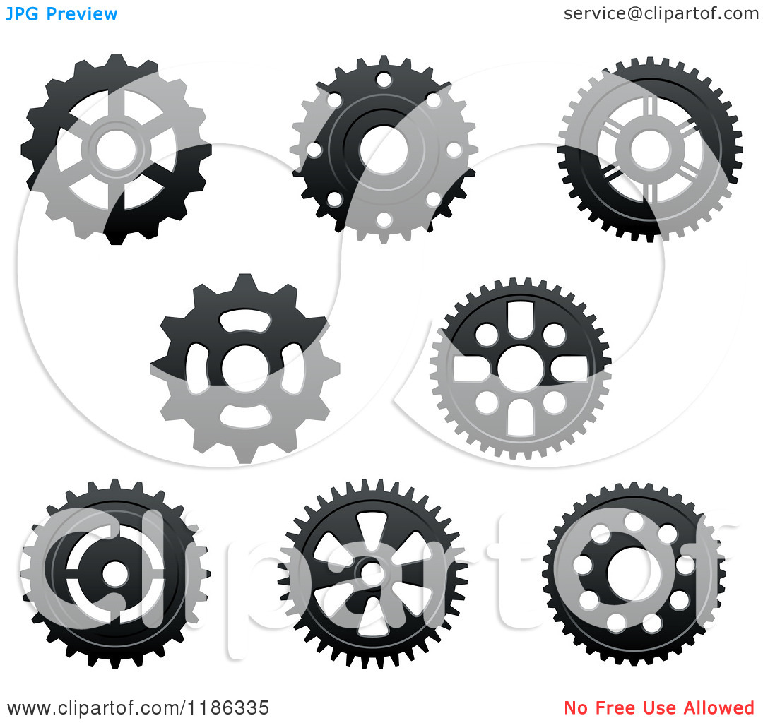 Machine Gears Clipart Clipart Of Black And White