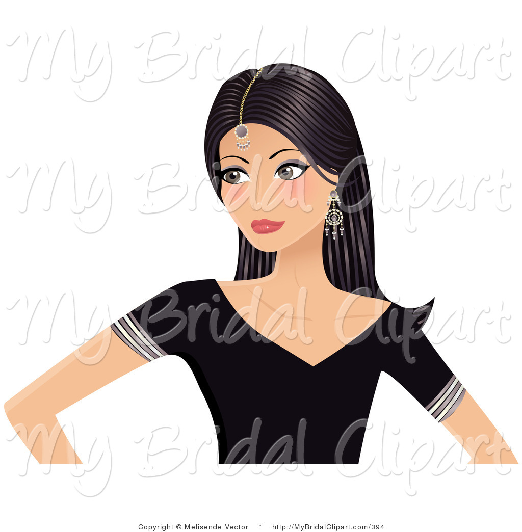 Preview  Bridal Clipart Of A Brunette Indian Beauty Woman In A Black    